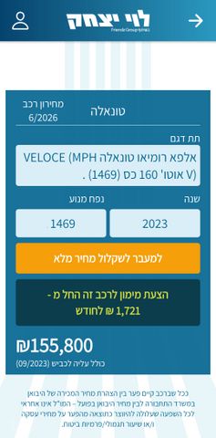 מודעת רכב אלפא רומיאו טונלה