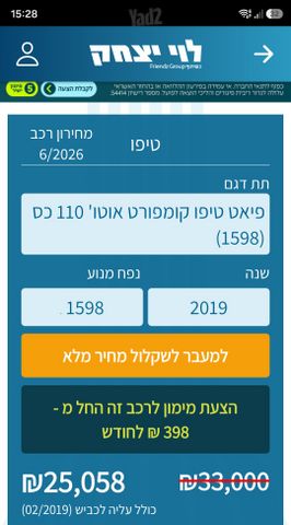 מודעת רכב פיאט טיפו