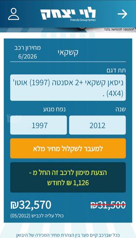מודעת רכב ניסאן קשקאי