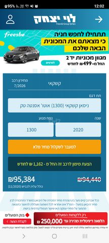 מודעת רכב ניסאן קשקאי