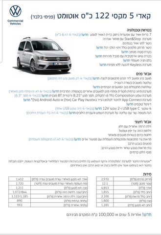 מודעת רכב פולקסווגן קאדי