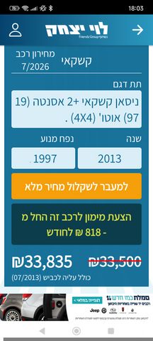 מודעת רכב ניסאן קשקאי