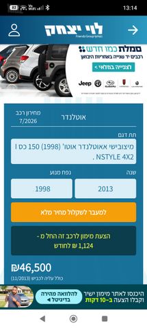 מודעת רכב מיצובישי אאוטלנדר