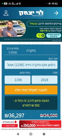 מודעת רכב ניסאן מיקרה