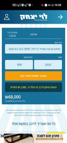 מודעת רכב סיאט ארונה