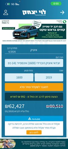 מודעת רכב יונדאי איוניק