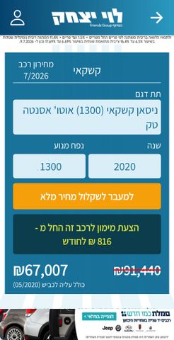 מודעת רכב ניסאן קשקאי