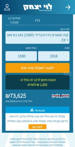 מודעת רכב קיה נירו