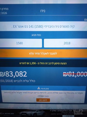מודעת רכב קיה נירו