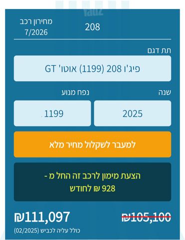 פיג'ו 208