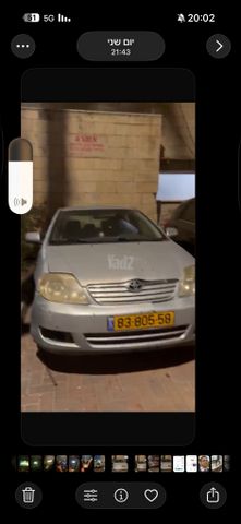 מודעת רכב טויוטה קורולה