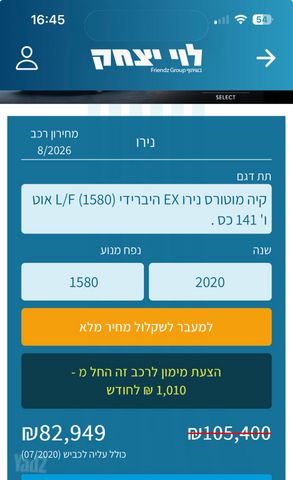 מודעת רכב קיה נירו