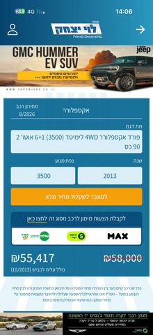 מודעת רכב פורד אקספלורר