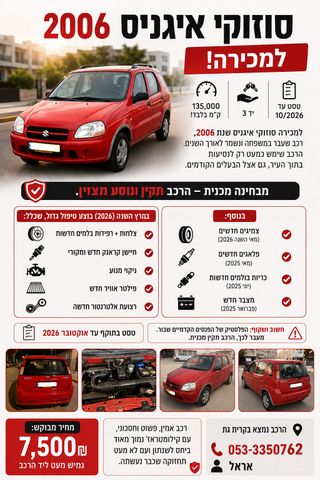 מודעת רכב סוזוקי איגניס