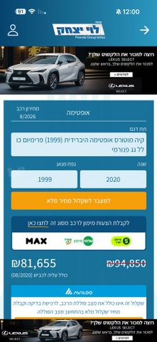 מודעת רכב קיה אופטימה