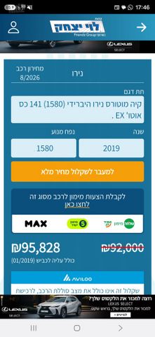 מודעת רכב קיה נירו