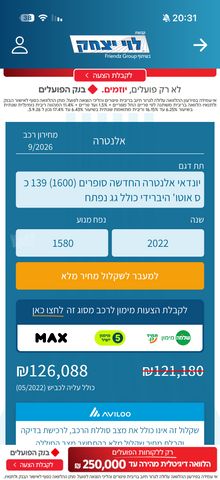 מודעת רכב יונדאי אלנטרה