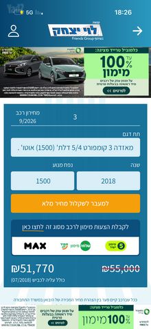 מודעת רכב מאזדה 3