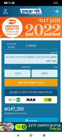 מודעת רכב סוזוקי S-Cross