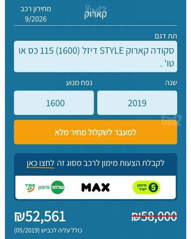 מודעת רכב סקודה קארוק