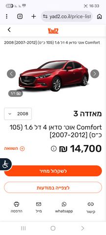 מודעת רכב מאזדה 3