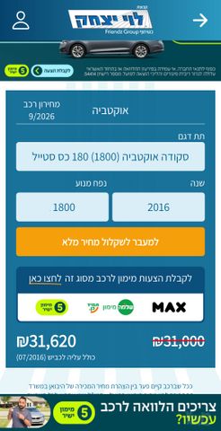 מודעת רכב סקודה אוקטביה