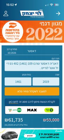 מודעת רכב דאצ'יה דאסטר